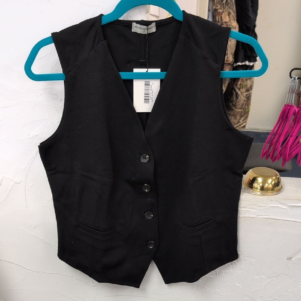 Black Button-Up Vest